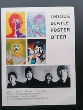 THE BEATLES ORIG 1967 U.K. FLYER UNIQUE BEATLES RICHARD AVEDON POSTER OFFER