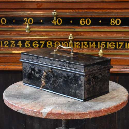 Antique toleware deed box - toleware,