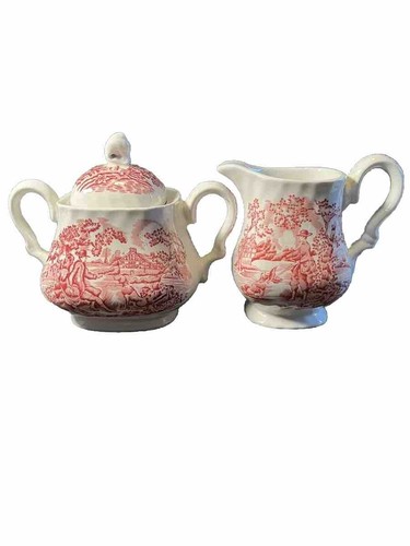 Vtg sugar bowl creamer set - creamer,