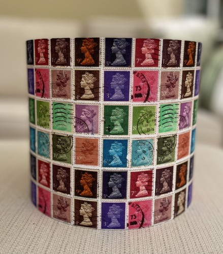 Stamp lamp shade vintage - lamp,