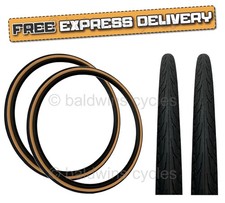 PAIR Baldys 700 x 28c AMBER WALL Road Bike Vintage Traditional Slick TYRES