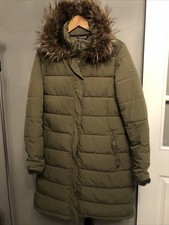 Womens REGATTA I Hooded Insulated Green Puffer Coat Outdoor Raincoat Sz 1uk 14