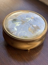 Vintage Old Antique Brass dressing table storage Lidded storage art deco pottery