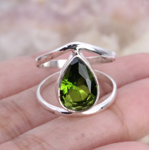 Peridot ring gemstone solid - ring,