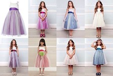 BHS Childs Bridesmaid Dress Lela Coral Fuchsia Merlot Ivory Champagne Ocean Red