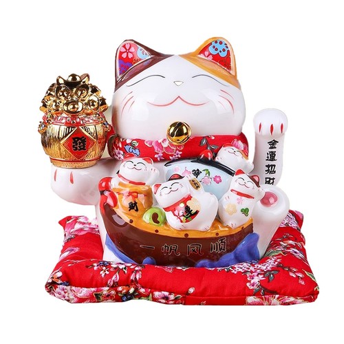White ceramic maneki - 7",