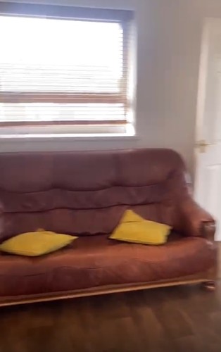 Brown leather seater sofa - leather,