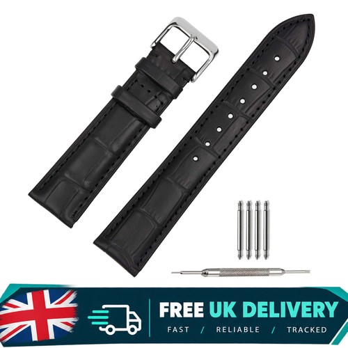 Leather watch strap 20mm - leather,