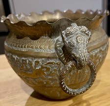 Antique Indian Embossed Brass