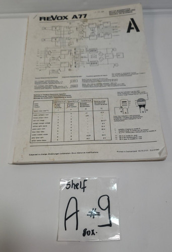 Revox a77 a700 - a77/a700, manual