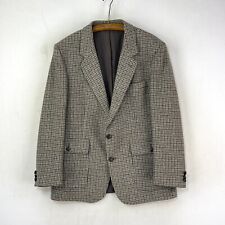 Dunn & Co Crombie Tweed Jacket Mens 40S Brown Beige Houndstooth Sports Blazer