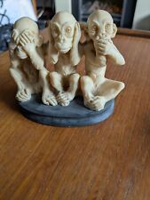 Ivory Colour 3 Wise Monkeys Statue See No Evil Hear No Evil Speak No Evil