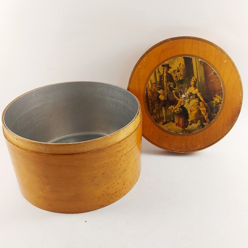 Vintage round wooden box tea - vintage,