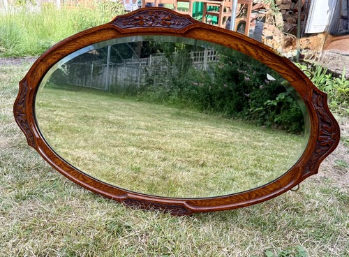Vintage solid oak frame oval - vintage,