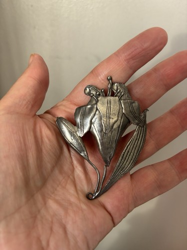 Vintage pewter lily flower - vintage,
