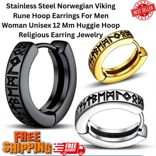 Viking hoop earrings for men - hoop,