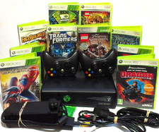 XBOX 360 S 250 GB CONSOLE,  2x CONTROLLERS, LEADS, 10x GREAT KIDS GAMES BUNDLE