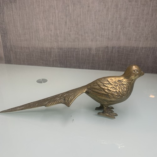 Vintage solid brass pheasant - vintage,