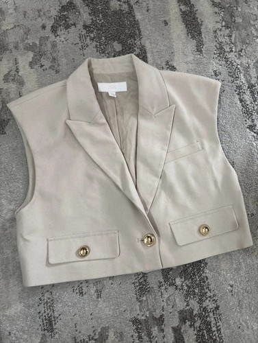 Zara beige twill cropped - beige,