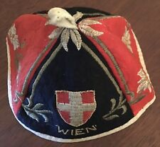 Vintage Embroidered Wien Vienna Jewish Head Covering Kippah Skullcap