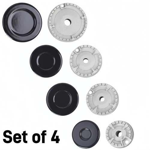 Flame burner cap crown kit - 4x,