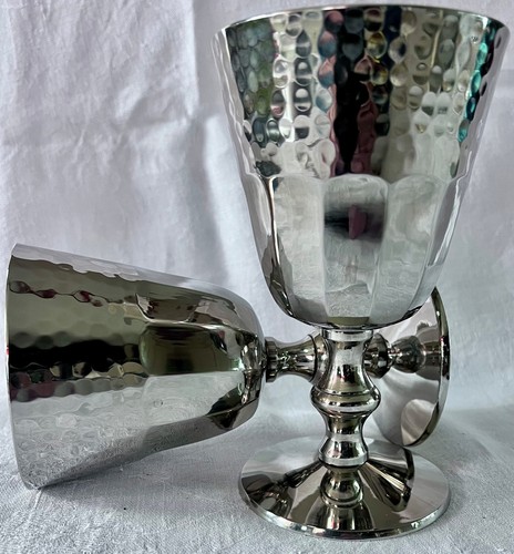 Pair hammered silver plated - pair,