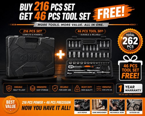 216pcs 46pcs socket set - +46pcs,