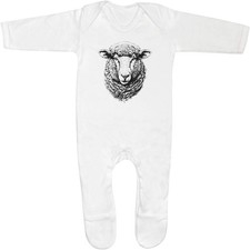 Sheep portrait baby romper - baby,