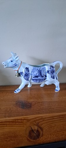 Vintage blue and white cow - vintage,