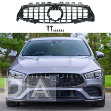 GLOSS BLACK GT STYLE FRONT GRILL GRILLE FOR MERCEDES CLA W118 C118 CLA35 2019-23