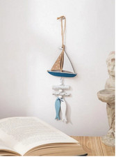 Sailing Boat & Fish Nautical Wall Hanger Gift Home Decor Ornament