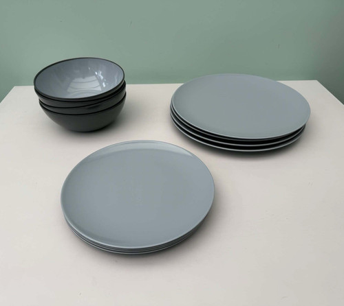 Grey melamine round - grey,