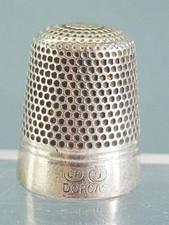 Vintage Dorcas Thimble Charles Horner Silver Cased Steel Banded Rim 1920s CH