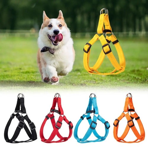 Adjustable dog harness step - step, in