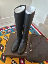 Gucci Praga Soft Leather Riding Boots Size 37 excellent 