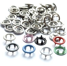 10 Prong Ring Snap Fastener Press Stud Popper 9.5mm Snap Buttons Various colours