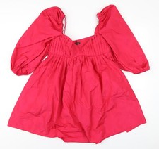 Zara Womens Pink Polyester Trapeze & Swing Size XS V-Neck Zip