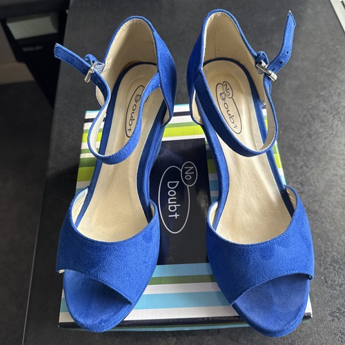Doubt blue suede - suede, heel
