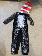Dr Seuss Cat in the Hat Fancy Dress Costume Age 5-6 Years Boys Girls Dressing Up