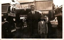 Hull Man Poses In Front Of buses 1930's Real Photo Postcard unposted