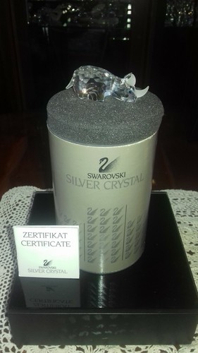 Swarovski silver crystal rhino - swarovski,