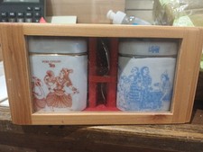 Miesna Lanka Porcelain Tea Containers With Spoon In Display Box