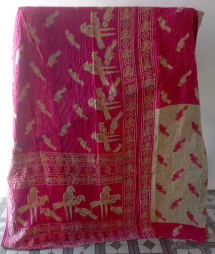 Kantha quilt handmade cotton - kantha,