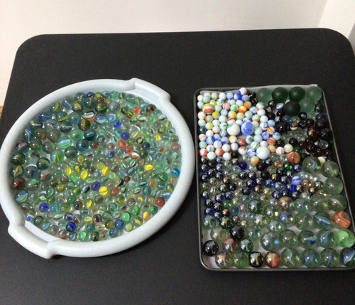 Vintage glass marbles job lot - marbles,