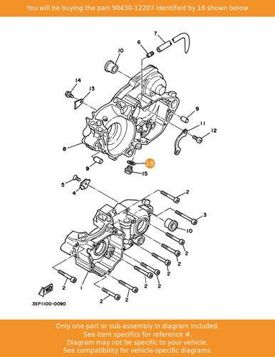 Yamaha gasket 90430 12207 - yamaha, oem