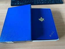 MASONIC BIBLE IONA TEXT EDITION M159 KING JAMES EDIT. BLUE FRENCH LEATHER BOXED