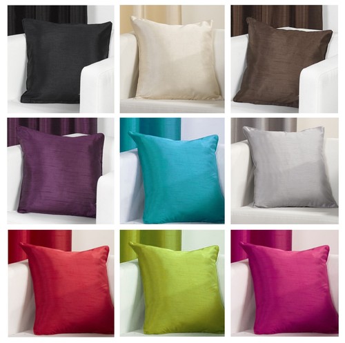 Faux silk slubbed cushion - silk,