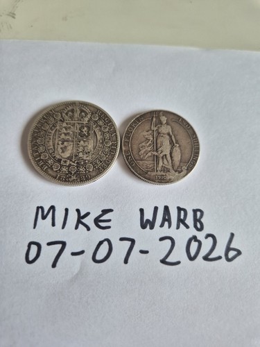 1889 silver half crown - silver, 1910