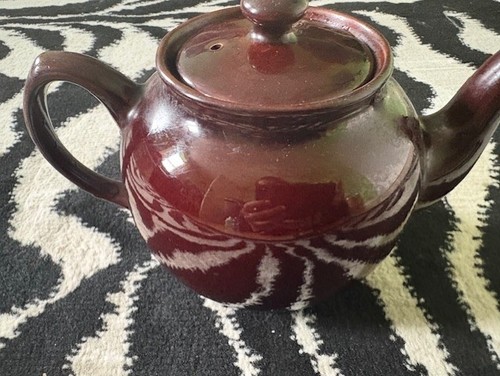 Brown teapot ceramic - brown, porcelain