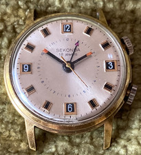 A used vintage Gents manual wind Sekonda 18J Alarm watch head - Needs Attention